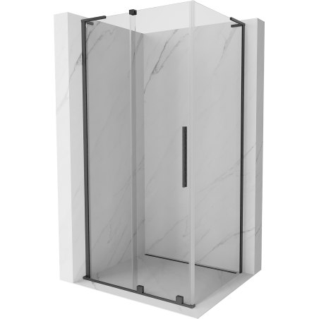 Mexen Velar L Duschkabine schiebbar 120 x 70 cm, transparent, gebürstet Gun Gray - 871-120-070-03-66