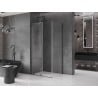 Mexen Velar L Schiebedusche 120 x 110 cm, transparent, gebürstet gun gray - 871-120-110-03-66