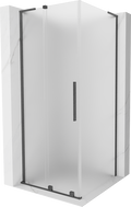 Mexen Velar L Schiebetür-Duschkabine 90 x 90 cm, satiniert, gebürstetes Gun Gray - 871-090-090-33-66