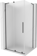 Mexen Velar L Duschkabine verschiebbar 100 x 70 cm, Milchglas, gebürstetes Gun Gray - 871-100-070-33-66