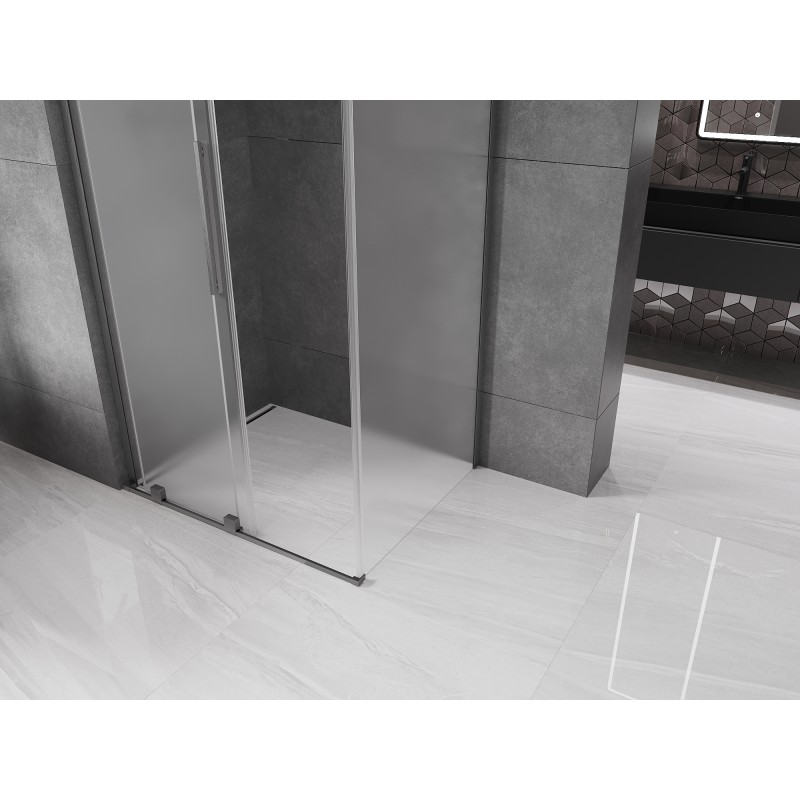 Mexen Velar L Schiebeduschkabine 110 x 80 cm, satiniert, gebürstet Gun Gray - 871-110-080-33-66