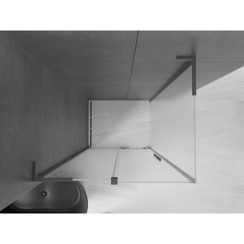 Mexen Velar L Schiebeduschkabine 110 x 80 cm, satiniert, gebürstet Gun Gray - 871-110-080-33-66