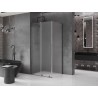 Mexen Velar L Duschkabine schiebbar 120 x 80 cm, Frost, gebürstetes Gun Gray - 871-120-080-33-66