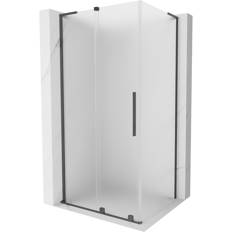 Mexen Velar L Schiebeduschkabine 120 x 85 cm, matt, gebürstetes Gun Grey - 871-120-085-33-66