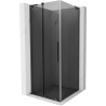 Mexen Velar L Duschkabine Schiebetür 90 x 90 cm, Graphit, Gebürstet Gun Gray - 871-090-090-43-66