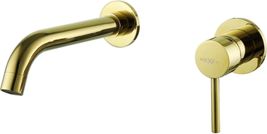 Mexen Alma Wandmontierte Waschbeckenarmatur, Gold - 75015-50