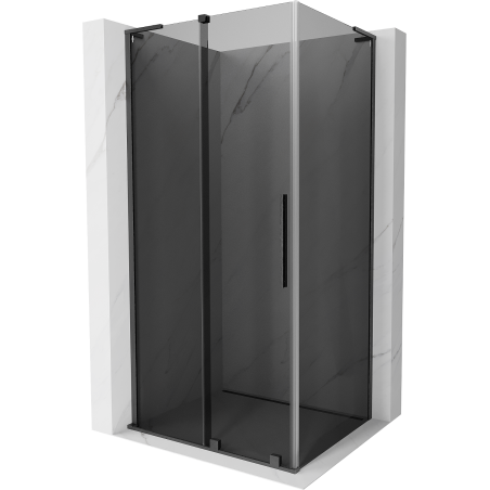 Mexen Velar L Duschkabine Schiebetür 90 x 85 cm, Graphit, gebürstet Gun Grey - 871-090-085-43-66