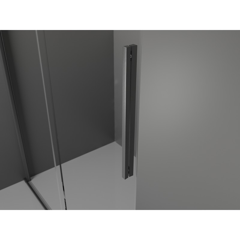 Mexen Velar L Duschkabine, Schiebetür 100 x 85 cm, grafit, gebürstetes Gun Gray - 871-100-085-43-66