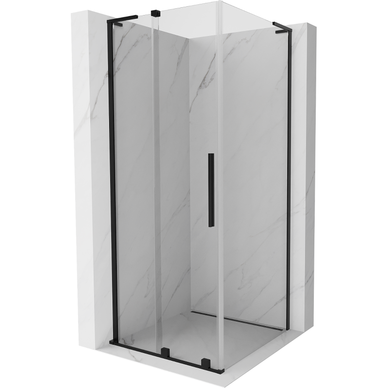 Mexen Velar L Duschkabine Schiebetür 110 x 110 cm, transparent, schwarz - 871-110-110-03-70
