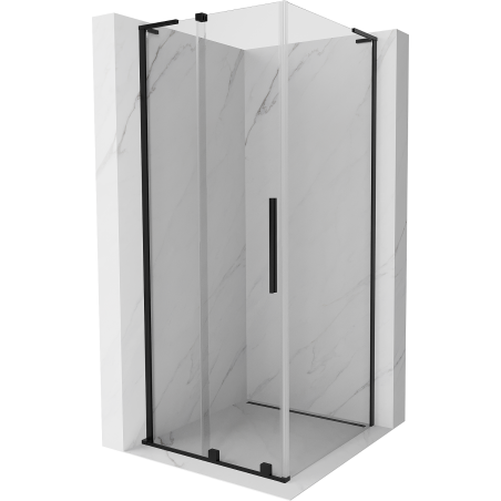 Mexen Velar L Duschkabine Schiebetür 100 x 100 cm, transparent, schwarz - 871-100-100-03-70