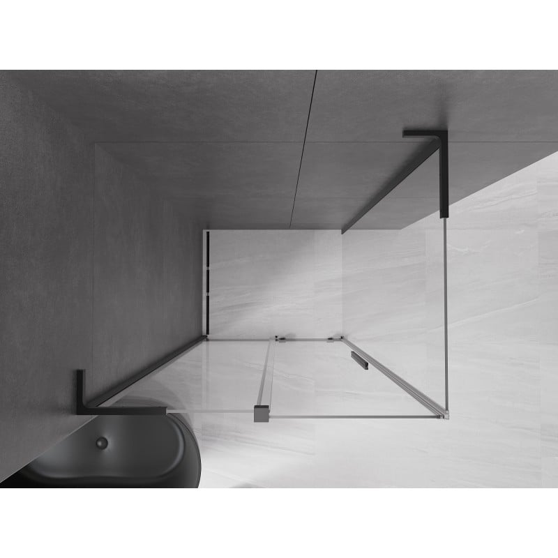 Mexen Velar L Duschkabine Schiebetür 90 x 85 cm, transparent, schwarz - 871-090-085-03-70