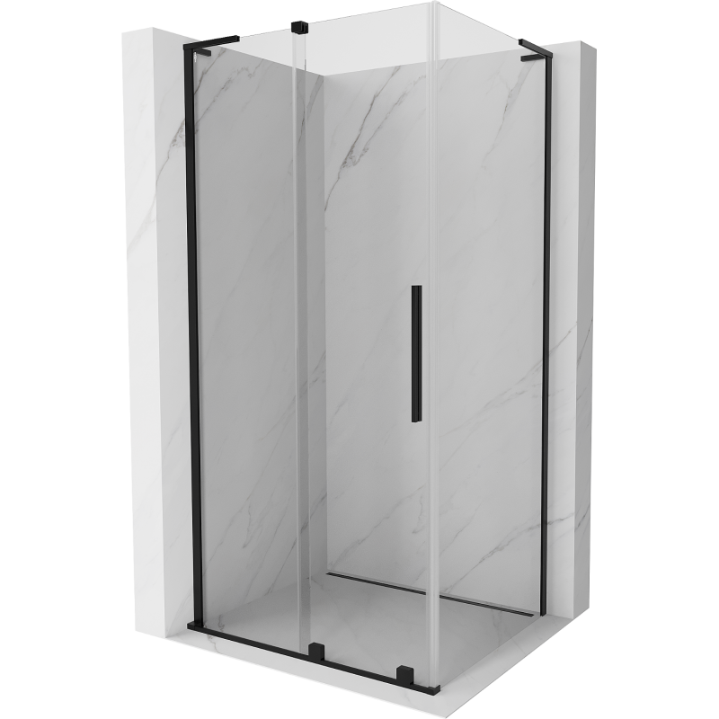 Mexen Velar L Duschkabine Schiebetür 100 x 90 cm, transparent, schwarz - 871-100-090-03-70