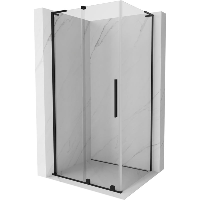 Mexen Velar L Schiebeduschkabine 110 x 85 cm, transparent, schwarz - 871-110-085-03-70