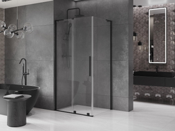 Mexen Velar L Duschkabine Schiebetür 120 x 90 cm, transparent, schwarz - 871-120-090-03-70