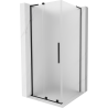 Mexen Velar L Duschkabine Schiebetür 90 x 90 cm, Frost, Schwarz - 871-090-090-33-70