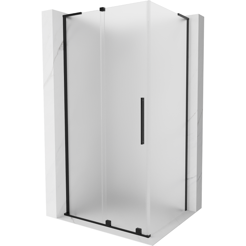 Mexen Velar L Schiebetür-Duschkabine 120 x 85 cm, satiniert, schwarz - 871-120-085-33-70