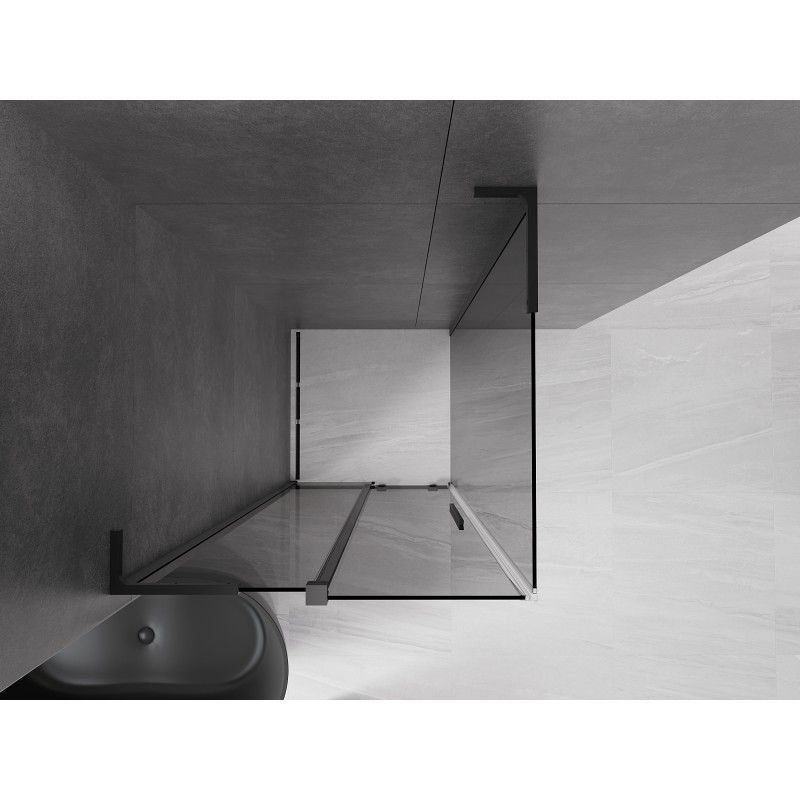 Mexen Velar L Duschkabine zum Schieben 90 x 90 cm, Graphit, Schwarz - 871-090-090-43-70