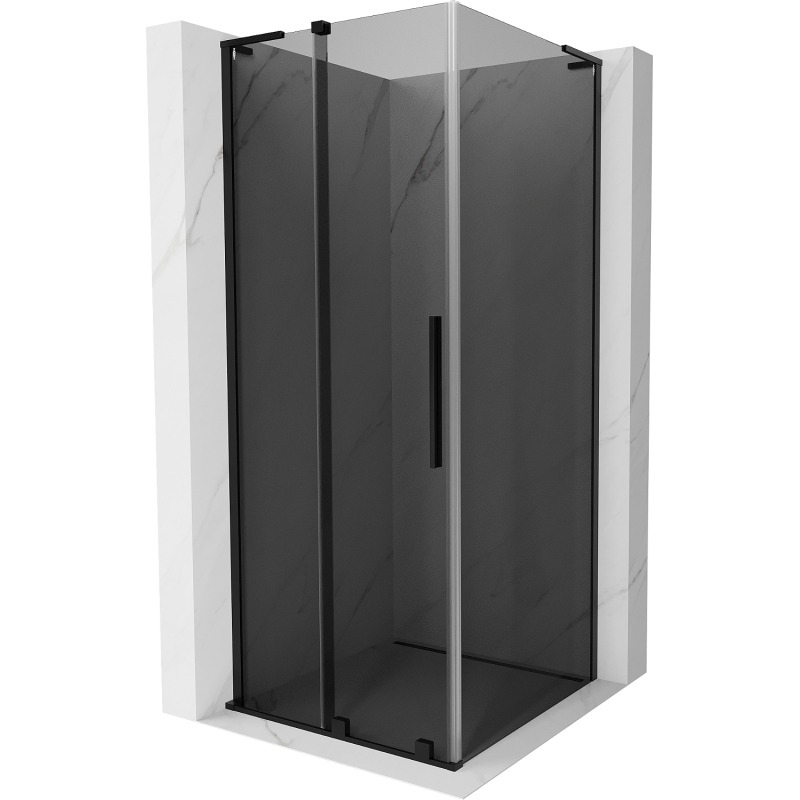 Mexen Velar L Duschkabine schiebbar 120 x 120 cm, Graphit, Schwarz - 871-120-120-43-70
