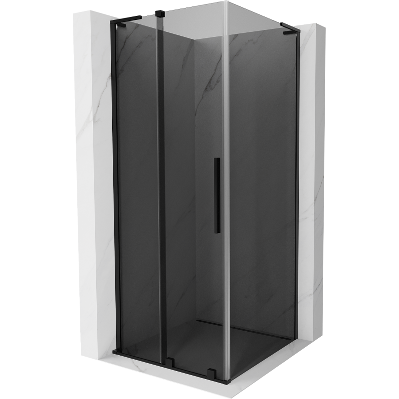 Mexen Velar L Duschkabine, Schiebetür, 110 x 110 cm, grafit, schwarz - 871-110-110-43-70