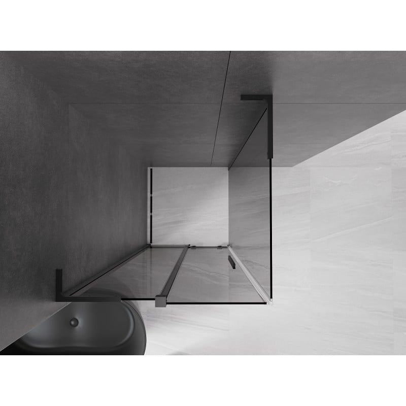 Mexen Velar L Duschkabine, Schiebetür, 110 x 110 cm, grafit, schwarz - 871-110-110-43-70