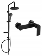 Mexen Zero Erik Aufputz-Duschset mit Regenbrause und Duscharmatur, schwarz - 71140205-70