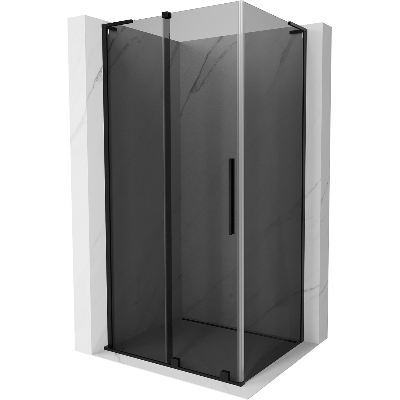 Mexen Velar L Duschkabine Schiebetür 120 x 85 cm, Graphit, Schwarz - 871-120-085-43-70