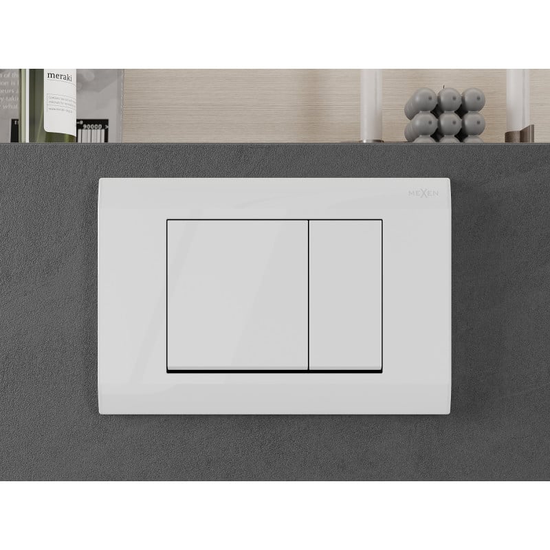 Mexen Fenix Air 01 pneumatische Spültaste, glänzend weiß - 6A0100