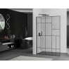 Mexen Kioto L Duschwand Walk-in 100 x 200 cm, schwarzes Muster, Gun Metal - 800-100-103-95-78