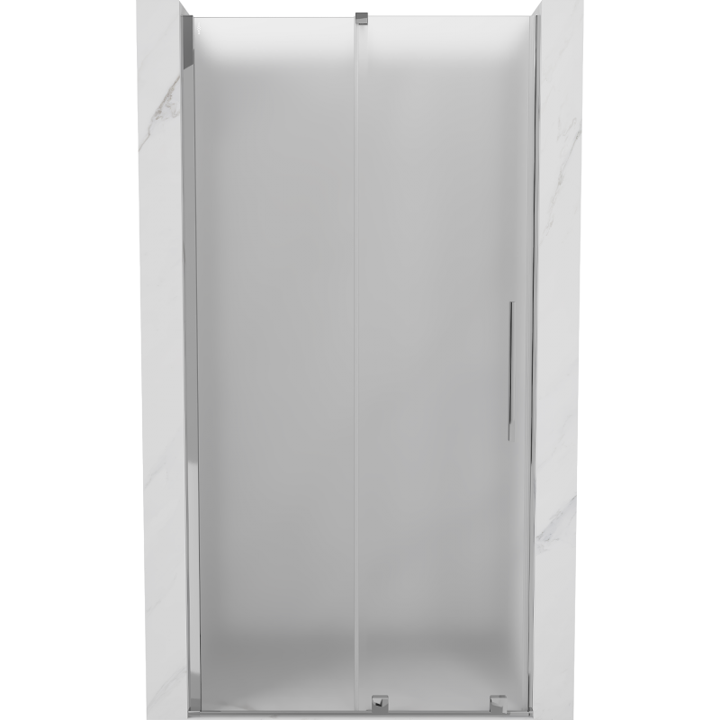 Mexen Velar Schiebetüren Dusche 100 cm, Mattglas, Chrom - 871-100-000-31-01