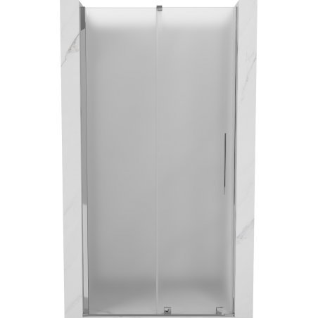 Mexen Velar Schiebetüren Dusche 100 cm, Mattglas, Chrom - 871-100-000-31-01