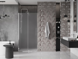 Mexen Velar Duschschiebetür 90 cm, satiniert, Chrom - 871-090-000-31-01
