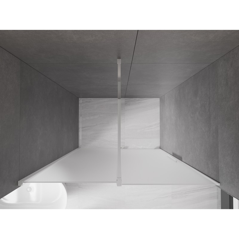 Mexen Velar Schiebeduschtür 150 cm, Milchglas, Chrom - 871-150-000-31-01