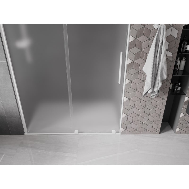 Mexen Velar Schiebetüren für Dusche 160 cm, mattiert, weiß - 871-160-000-31-20