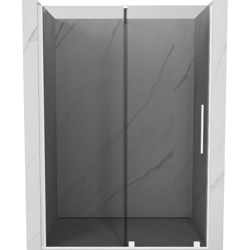 Mexen Velar Schiebetür Dusche 130 cm, Graphit, Weiß - 871-130-000-41-20