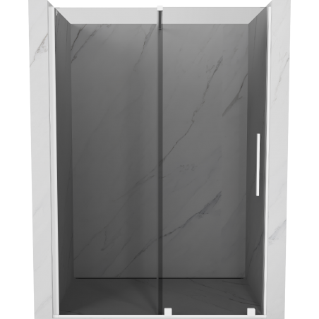 Mexen Velar Schiebetür Dusche 130 cm, Graphit, Weiß - 871-130-000-41-20