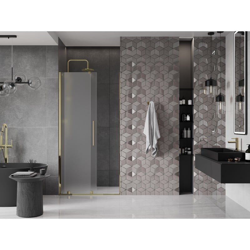 Mexen Velar Schiebetür für die Dusche 90 cm, Mattglas, Gold - 871-090-000-31-50