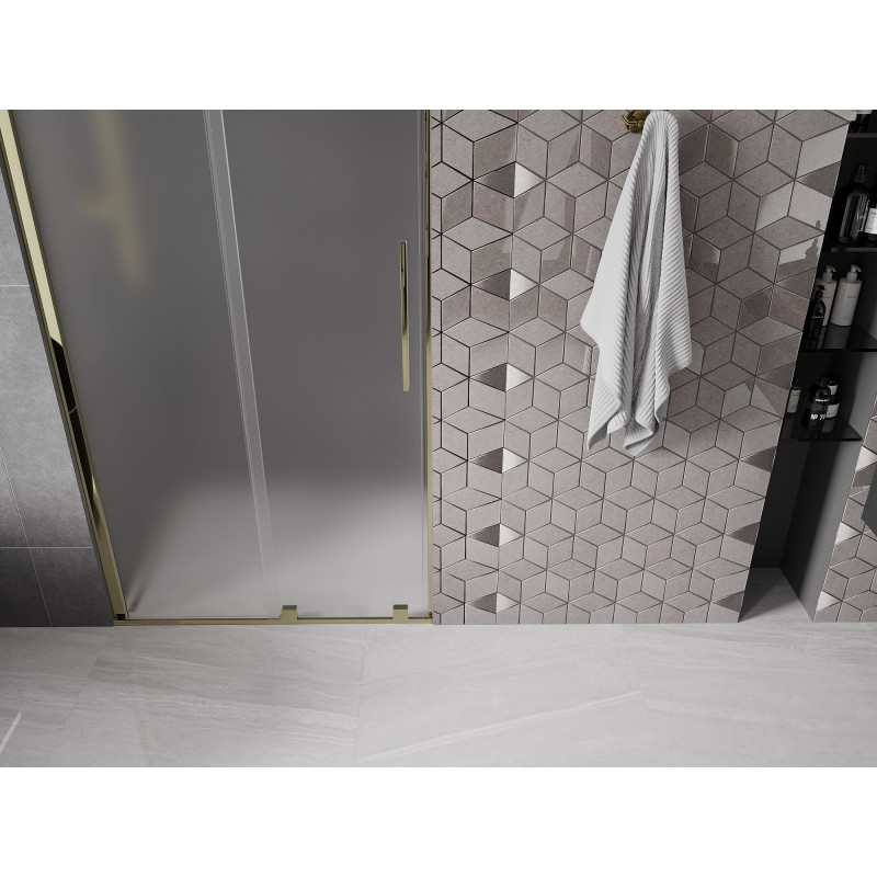 Mexen Velar Schiebetür-Duschwand 110 cm, satiniert, gold - 871-110-000-31-50