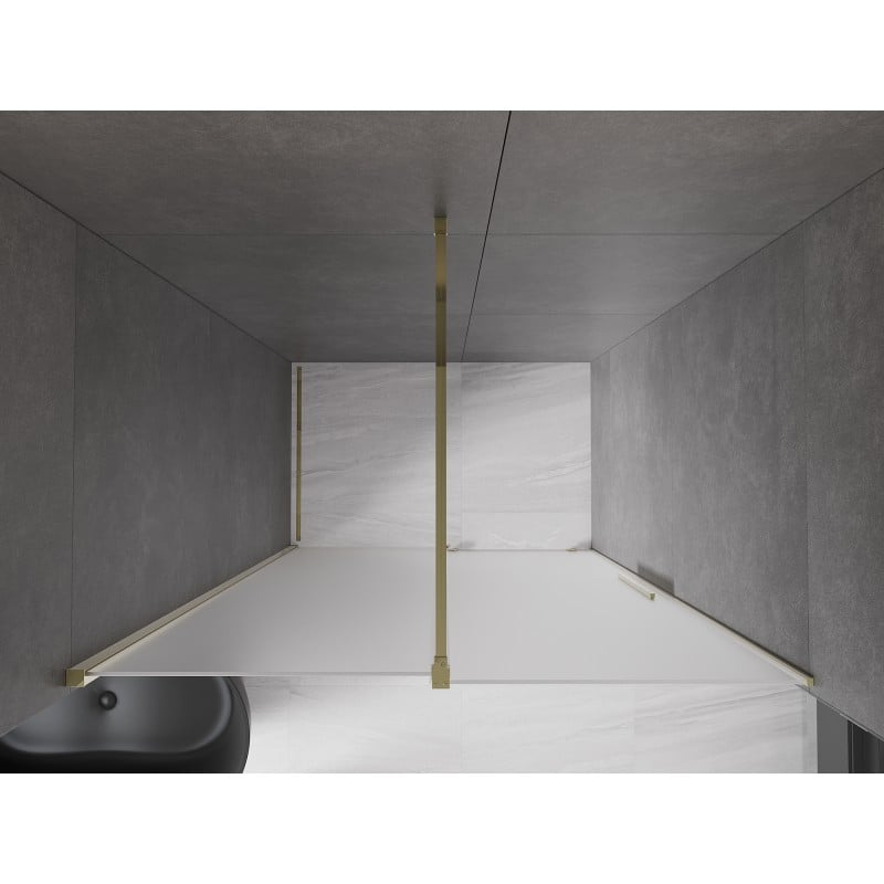 Mexen Velar Schiebetür Dusche 130 cm, Mattglas, Gold - 871-130-000-31-50