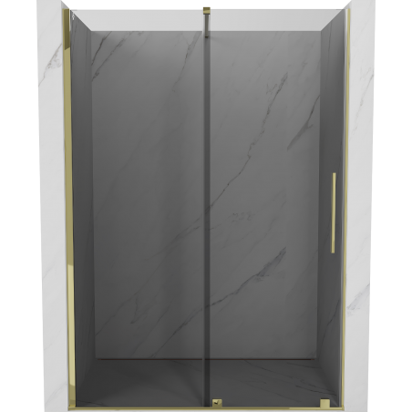 Mexen Velar Schiebetür Dusche 130 cm, Graphit, Gold - 871-130-000-41-50
