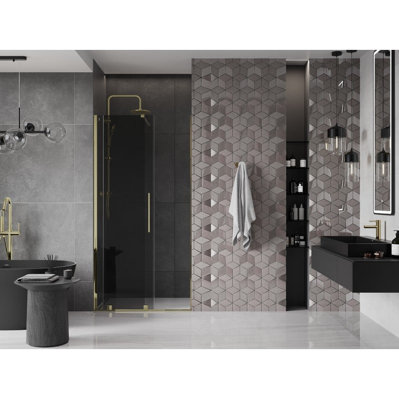 Mexen Velar Schiebetür für Dusche 110 cm, Graphit, Gold - 871-110-000-41-50