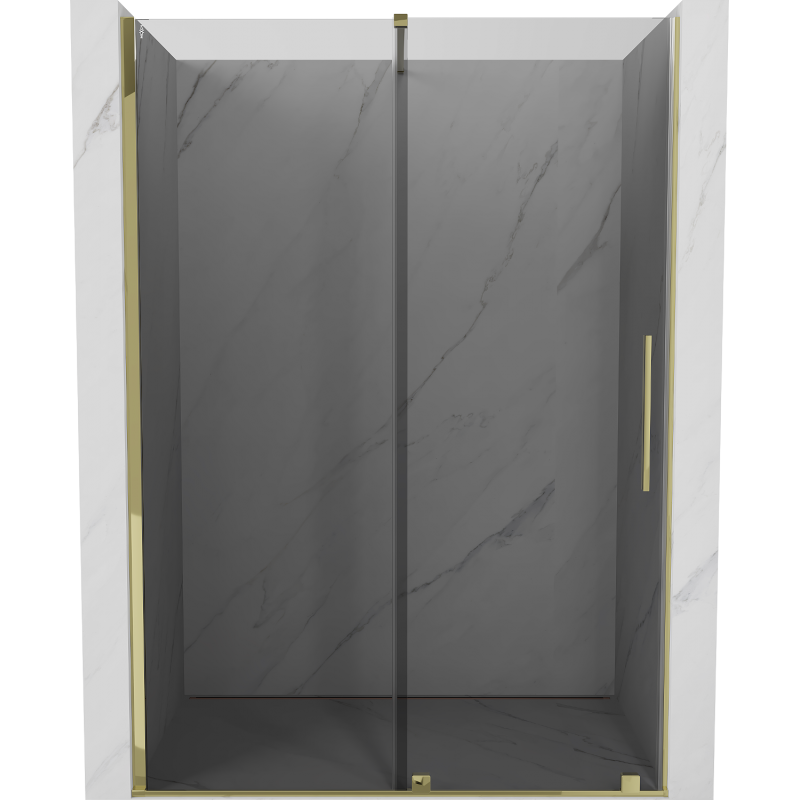 Mexen Velar Schiebetür für Duschbereich 140 cm, Graphit, Gold - 871-140-000-41-50