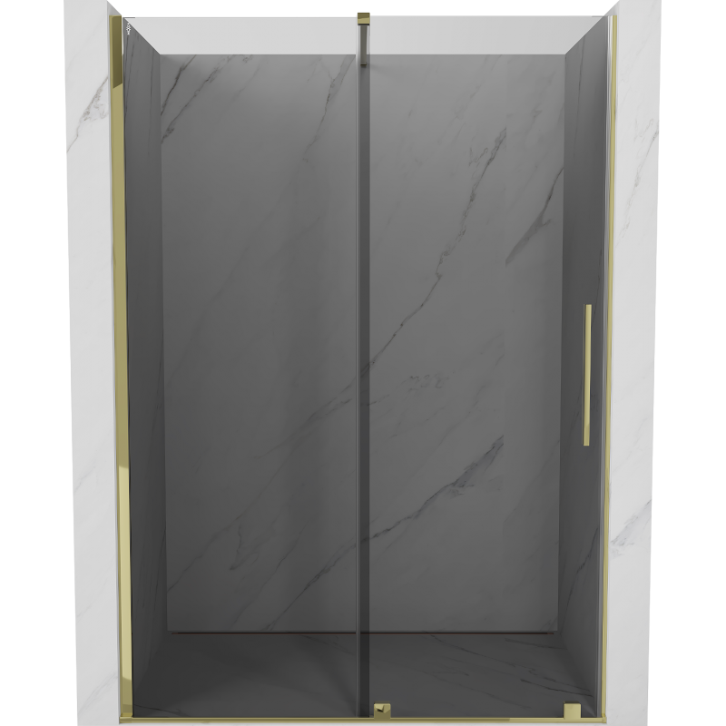 Mexen Velar Schiebetür 160 cm, Graphit, Gold - 871-160-000-41-50