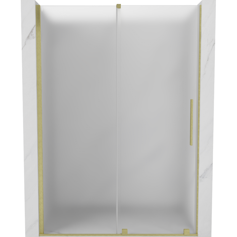 Mexen Velar Duschschiebetür 130 cm, matt, gold gebürstet - 871-130-000-31-55