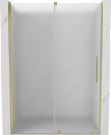 Mexen Velar Schiebetür-Duschabtrennung 160 cm, Mattglas, gebürstetes Gold - 871-160-000-31-55