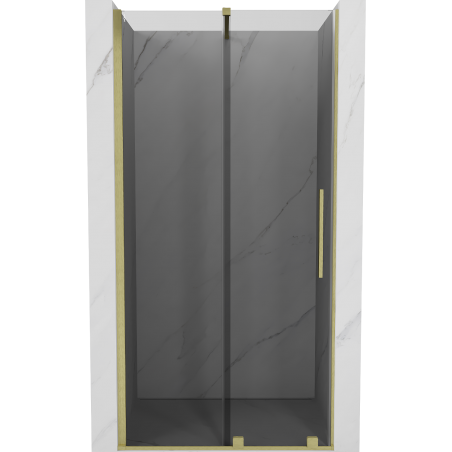 Mexen Velar Schiebetür Dusche 90 cm, Graphit, gebürstetes Gold - 871-090-000-41-55