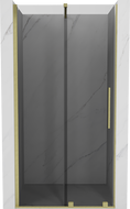 Mexen Velar Schiebetür Dusche 90 cm, Graphit, gebürstetes Gold - 871-090-000-41-55