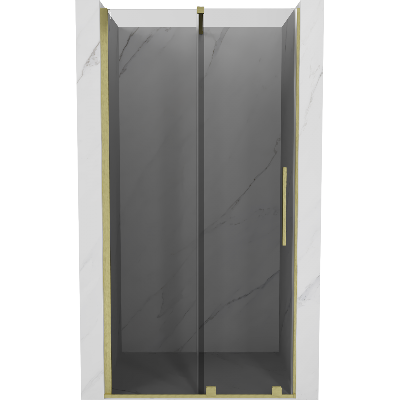 Mexen Velar Schiebetüren für die Dusche 120 cm, graphit, gebürstetes Gold - 871-120-000-41-55