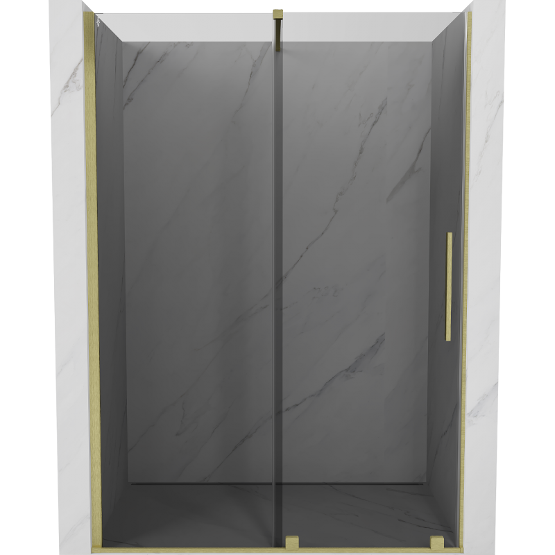 Mexen Velar Schiebetür 150 cm, Grafit, gebürstet gold - 871-150-000-41-55