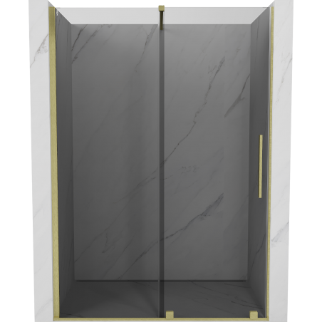 Mexen Velar Schiebetüren für Dusche 140 cm, Graphit, gebürstetes Gold - 871-140-000-41-55