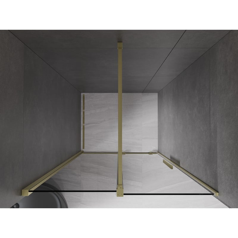 Mexen Velar Schiebetüren für die Dusche 120 cm, graphit, gebürstetes Gold - 871-120-000-41-55